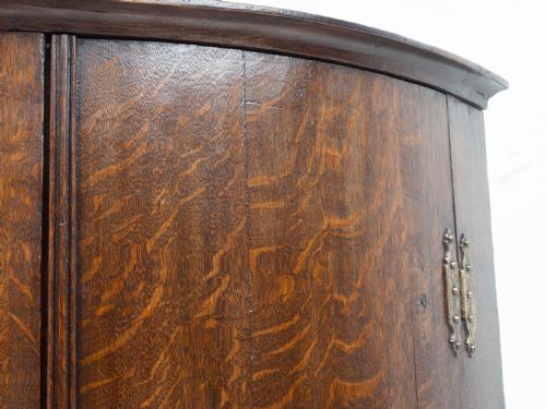 GEORGE III OAK BOW FRONT WALL HANGING CORNER CABINET GEORGIAN - ADDITIONAL PHOTO 15