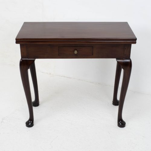 GEORGE II PAD FOOT MAHOGANY FOLDOVER TEA CONSOLE TABLE C1730 GEORGIAN - ADDITIONAL PHOTO 1