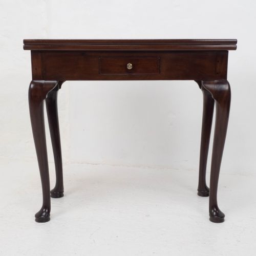 GEORGE II PAD FOOT MAHOGANY FOLDOVER TEA CONSOLE TABLE C1730 GEORGIAN - ADDITIONAL PHOTO 3