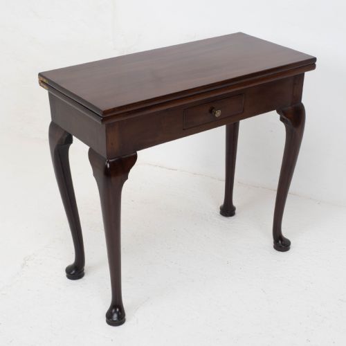 GEORGE II PAD FOOT MAHOGANY FOLDOVER TEA CONSOLE TABLE C1730 GEORGIAN - ADDITIONAL PHOTO 4