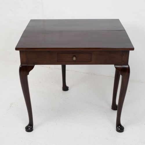 GEORGE II PAD FOOT MAHOGANY FOLDOVER TEA CONSOLE TABLE C1730 GEORGIAN - ADDITIONAL PHOTO 5