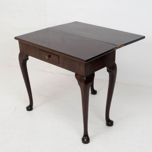 GEORGE II PAD FOOT MAHOGANY FOLDOVER TEA CONSOLE TABLE C1730 GEORGIAN - ADDITIONAL PHOTO 6