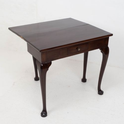 GEORGE II PAD FOOT MAHOGANY FOLDOVER TEA CONSOLE TABLE C1730 GEORGIAN - ADDITIONAL PHOTO 7