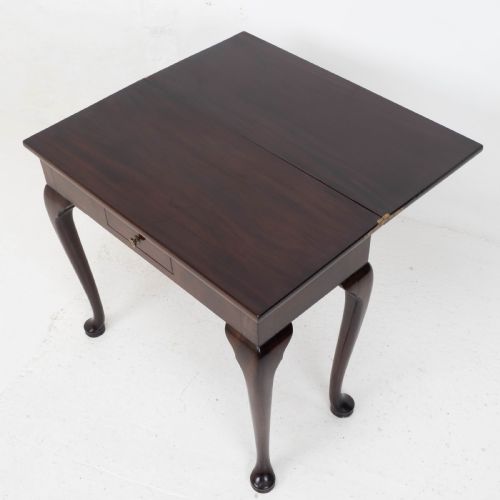 GEORGE II PAD FOOT MAHOGANY FOLDOVER TEA CONSOLE TABLE C1730 GEORGIAN - ADDITIONAL PHOTO 8