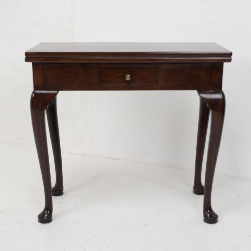 GEORGE II PAD FOOT MAHOGANY FOLDOVER TEA CONSOLE TABLE C1730 GEORGIAN - ADDITIONAL PHOTO 14