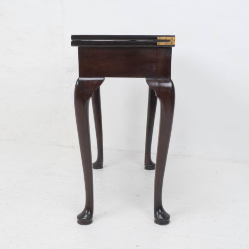 GEORGE II PAD FOOT MAHOGANY FOLDOVER TEA CONSOLE TABLE C1730 GEORGIAN - ADDITIONAL PHOTO 15