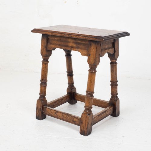 c17th style oak joint stool pegged construction joined - CATEGORY: ANTIQUE STOOLS - DATED 1930