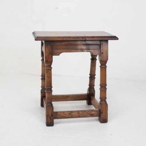C17TH STYLE OAK JOINT STOOL PEGGED CONSTRUCTION JOINED - ADDITIONAL PHOTO 1