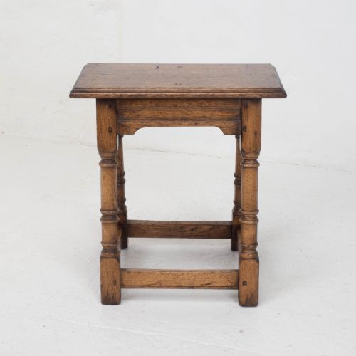 C17TH STYLE OAK JOINT STOOL PEGGED CONSTRUCTION JOINED - ADDITIONAL PHOTO 2