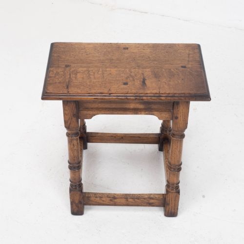 C17TH STYLE OAK JOINT STOOL PEGGED CONSTRUCTION JOINED - ADDITIONAL PHOTO 8
