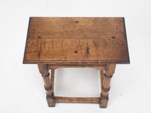 C17TH STYLE OAK JOINT STOOL PEGGED CONSTRUCTION JOINED - ADDITIONAL PHOTO 9