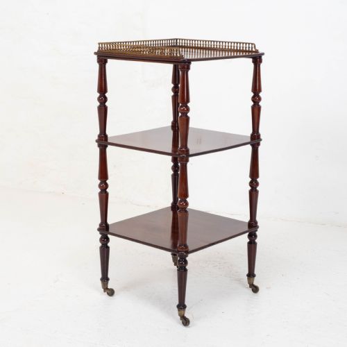 REGENCY GILT METAL MAHOGANY ETAGERE 3 TIER SHELVES C1820 WHATNOT - ADDITIONAL PHOTO 15