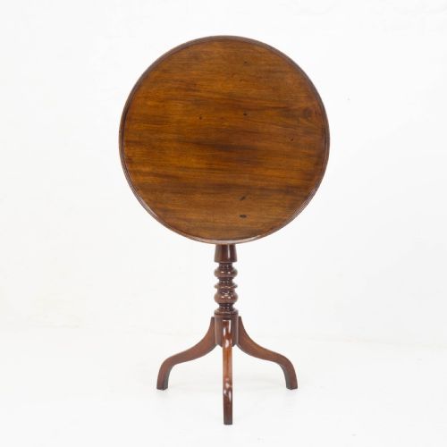 GEORGIAN MAHOGANY DISH TILT TOP TRIPOD SIDE OCCASIONAL TABLE C1800 GEORGE III - ADDITIONAL PHOTO 1