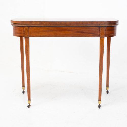 REGENCY SATINWOOD INLAID CONSOLE FOLD OVER CARD GAMES TABLE C1810 GEORGIAN - ADDITIONAL PHOTO 2