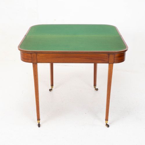 REGENCY SATINWOOD INLAID CONSOLE FOLD OVER CARD GAMES TABLE C1810 GEORGIAN - ADDITIONAL PHOTO 8