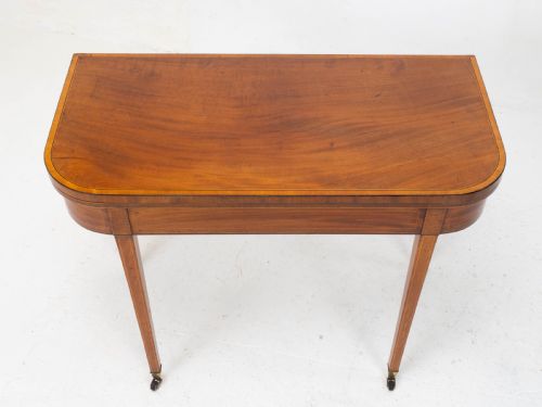 REGENCY SATINWOOD INLAID CONSOLE FOLD OVER CARD GAMES TABLE C1810 GEORGIAN - ADDITIONAL PHOTO 10