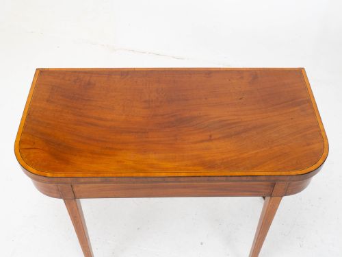 REGENCY SATINWOOD INLAID CONSOLE FOLD OVER CARD GAMES TABLE C1810 GEORGIAN - ADDITIONAL PHOTO 11