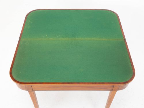 REGENCY SATINWOOD INLAID CONSOLE FOLD OVER CARD GAMES TABLE C1810 GEORGIAN - ADDITIONAL PHOTO 19