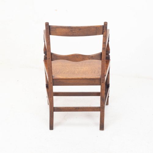 GEORGIAN OAK COUNTRY OPEN ARMCHAIR CARVER C1800 GEORGE III - ADDITIONAL PHOTO 6
