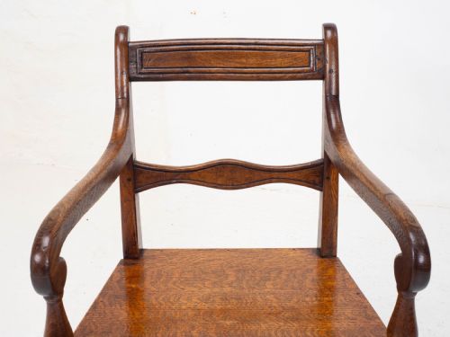 GEORGIAN OAK COUNTRY OPEN ARMCHAIR CARVER C1800 GEORGE III - ADDITIONAL PHOTO 10