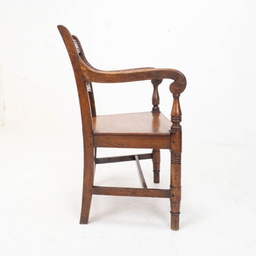 GEORGIAN OAK COUNTRY OPEN ARMCHAIR CARVER C1800 GEORGE III - ADDITIONAL PHOTO 13