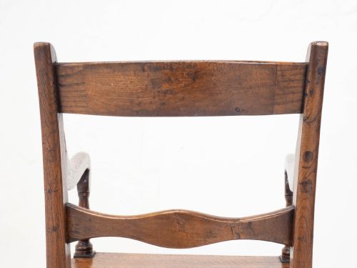 GEORGIAN OAK COUNTRY OPEN ARMCHAIR CARVER C1800 GEORGE III - ADDITIONAL PHOTO 14