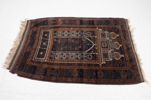 AFGHAN BALUCH PRAYER RUG C1900 5'65X3'5 169X104CM ORIENTAL - ADDITIONAL PHOTO 4
