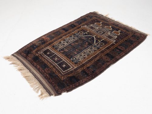 AFGHAN BALUCH PRAYER RUG C1900 5'65X3'5 169X104CM ORIENTAL - ADDITIONAL PHOTO 7