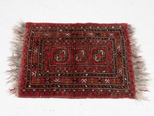 AFGHAN TEKKE EMIRATE BUKHARA SMALL RUG 2'8 X 1'8 C1940 81X51CM ORIENTAL - ADDITIONAL PHOTO 1