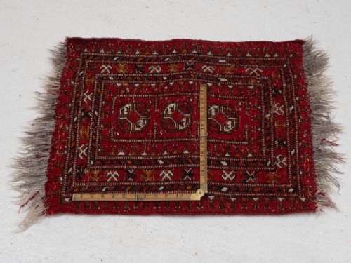 AFGHAN TEKKE EMIRATE BUKHARA SMALL RUG 2'8 X 1'8 C1940 81X51CM ORIENTAL - ADDITIONAL PHOTO 6