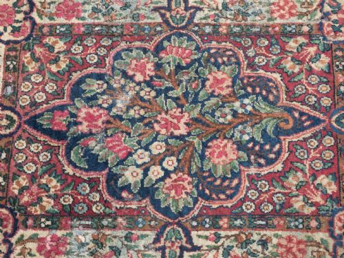 PERSIAN KIRMAN SMALL RUG OR MAT 2'3 X 1'7 69X48CM ORIENTAL - ADDITIONAL PHOTO 3