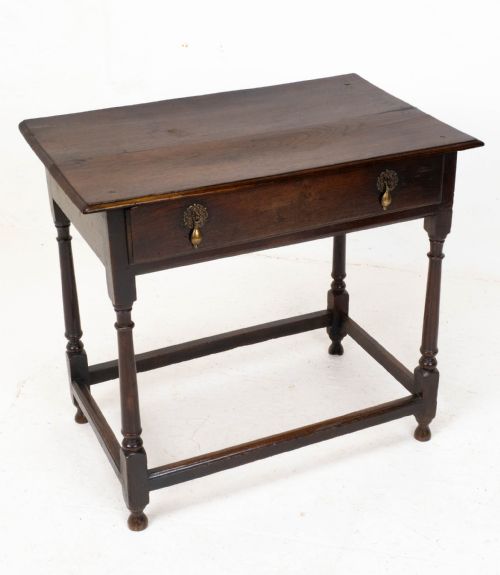 EARLY C18TH GEORGE I OAK COUNTRY SIDE TABLE WITH DRAWER GEORGIAN - ADDITIONAL PHOTO 2