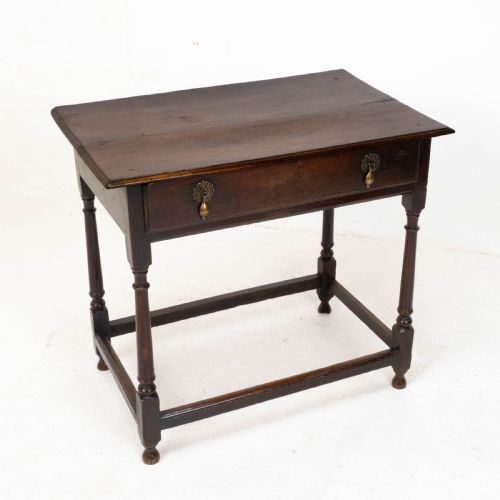 EARLY C18TH GEORGE I OAK COUNTRY SIDE TABLE WITH DRAWER GEORGIAN - ADDITIONAL PHOTO 1