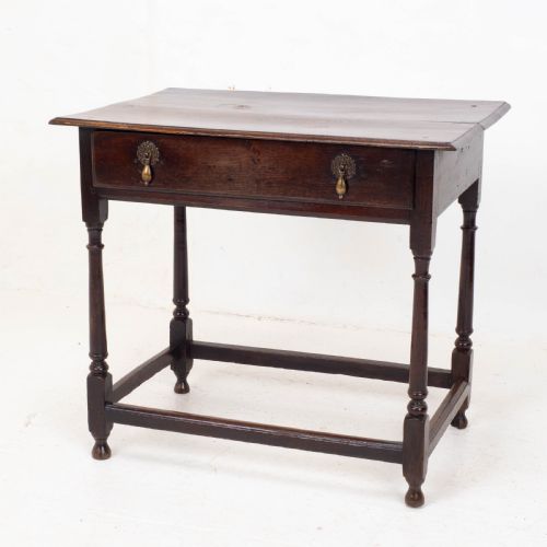 EARLY C18TH GEORGE I OAK COUNTRY SIDE TABLE WITH DRAWER GEORGIAN - ADDITIONAL PHOTO 3
