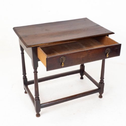 EARLY C18TH GEORGE I OAK COUNTRY SIDE TABLE WITH DRAWER GEORGIAN - ADDITIONAL PHOTO 6