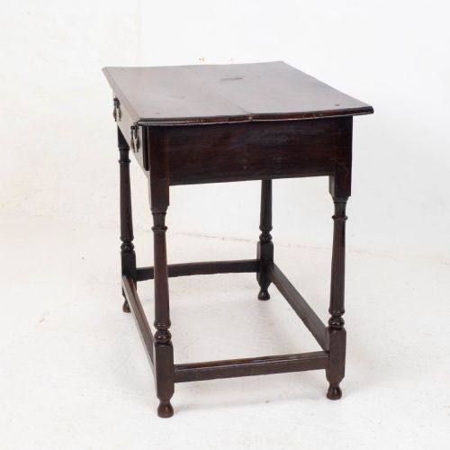 EARLY C18TH GEORGE I OAK COUNTRY SIDE TABLE WITH DRAWER GEORGIAN - ADDITIONAL PHOTO 8