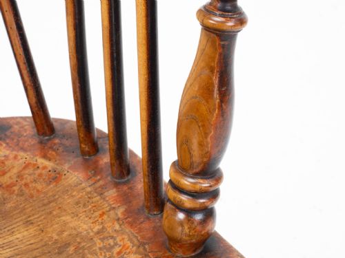 C19TH LOW BOW BACK ELM ASH WINDSOR ARMCHAIR CHAIR CARVER - ADDITIONAL PHOTO 20