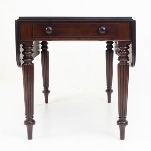 REGENCY MAHOGANY PLUM PUDDING PEMBROKE DROP LEAF BREAKFAST DINING TABLE - ADDITIONAL PHOTO 2