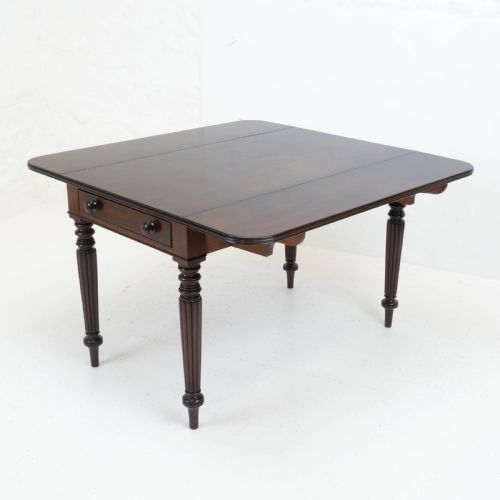 REGENCY MAHOGANY PLUM PUDDING PEMBROKE DROP LEAF BREAKFAST DINING TABLE - ADDITIONAL PHOTO 6