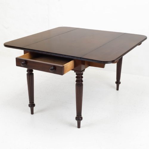 REGENCY MAHOGANY PLUM PUDDING PEMBROKE DROP LEAF BREAKFAST DINING TABLE - ADDITIONAL PHOTO 8