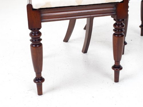 VICTORIAN SET OF 8 MAHOGANY BAR BACK DINING CHAIRS CARVERS C1850 - ADDITIONAL PHOTO 16