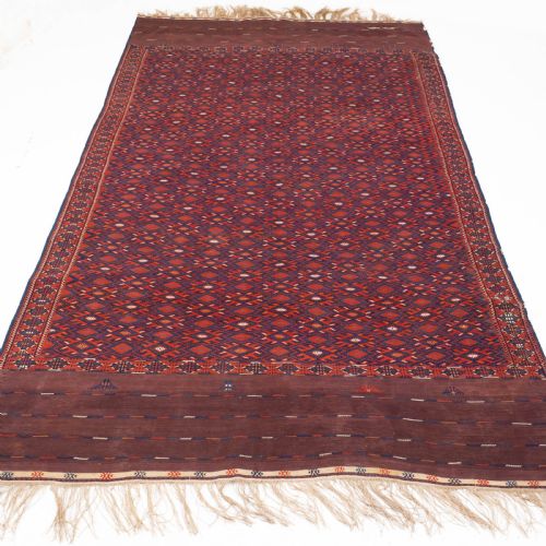 yomut turkmen pallas soumak kilim carpet 367x185cm 12' x 6' rug - CATEGORY: ANTIQUE RUGS - DATED 1910