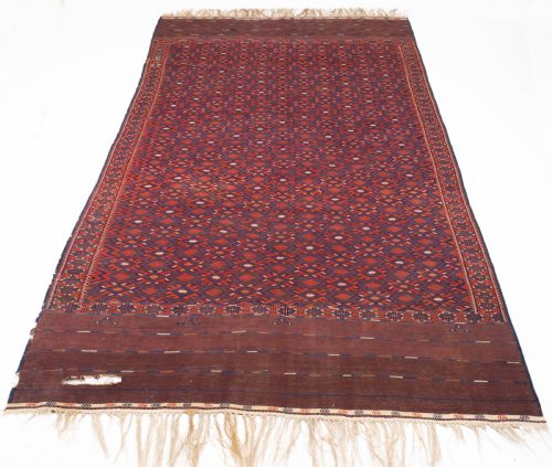 YOMUT TURKMEN PALLAS SOUMAK KILIM CARPET 367X185CM 12' X 6' RUG - ADDITIONAL PHOTO 2