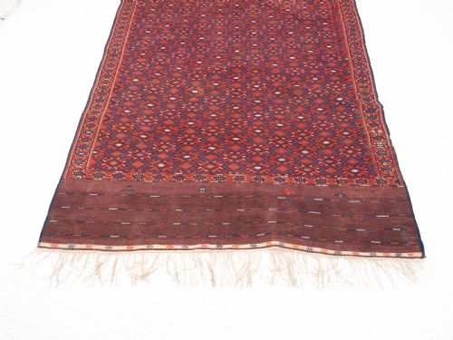 YOMUT TURKMEN PALLAS SOUMAK KILIM CARPET 367X185CM 12' X 6' RUG - ADDITIONAL PHOTO 3