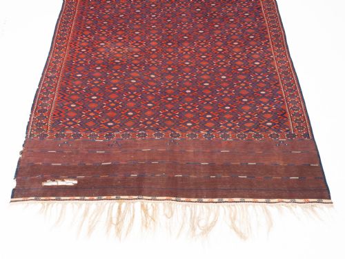 YOMUT TURKMEN PALLAS SOUMAK KILIM CARPET 367X185CM 12' X 6' RUG - ADDITIONAL PHOTO 4