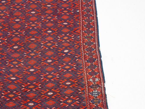 YOMUT TURKMEN PALLAS SOUMAK KILIM CARPET 367X185CM 12' X 6' RUG - ADDITIONAL PHOTO 5
