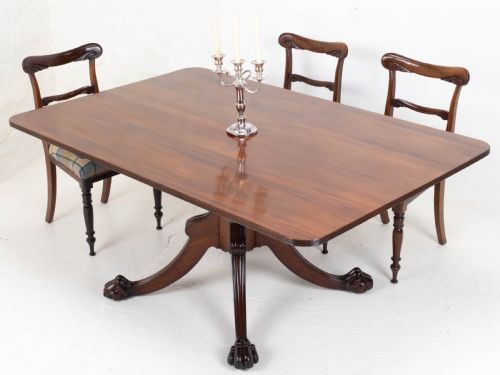 REGENCY MAHOGANY TILTTOP RECTANGULAR PAW CLAW BREAKFAST DINING TABLE C1810 - ADDITIONAL PHOTO 1