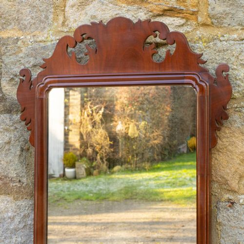 GEORGIAN FRETWORK MAHOGANY PIER GLASS WALL MIRROR C19TH GEORGE III CHIPPENDALE - ADDITIONAL PHOTO 1