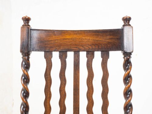 OAK SET OF 6 BARLEY TWIST DINING CHAIRS CARVER DENBY SPINKS LEEDS C1930 JACOBEAN REVIVAL - ADDITIONAL PHOTO 16