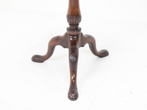 GEORGIAN PIECRUST EDGE CARVED MAHOGANY BIRDCAGE TILTTOP TRIPOD TABLE C1760 - ADDITIONAL PHOTO 10